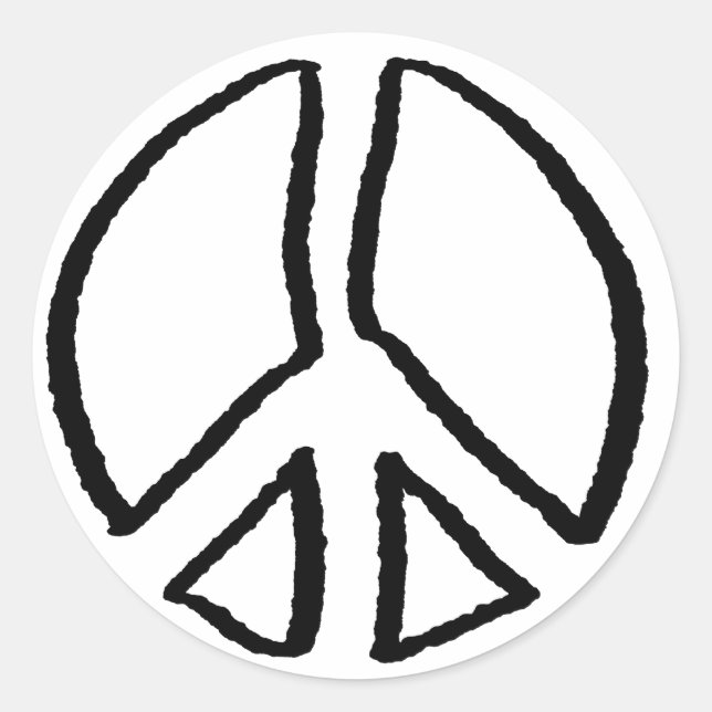 Pegatina Redonda Signo de paz Hollow (Anverso)