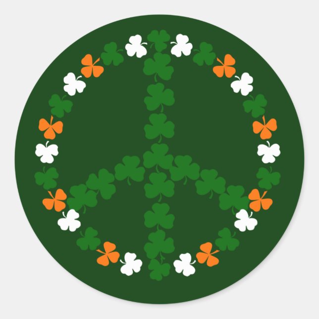 Pegatina Redonda Signo de paz irlandés (Anverso)