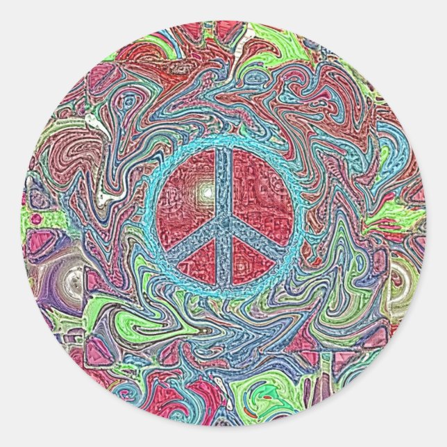 Pegatina Redonda Signo de paz paquistaní Groovy (Anverso)