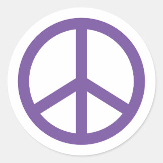 Pegatina Redonda Signo de paz púrpura