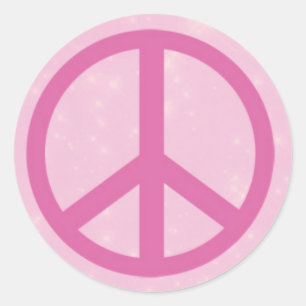 Pegatina Redonda Signo de paz rosa.jpg