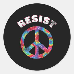 Pegatina Redonda Signo de paz sutil protesta pacífica resiste