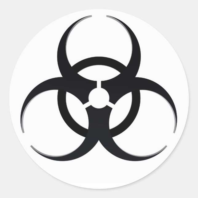 Pegatina Redonda Signo de peligro biológico (Anverso)