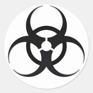Pegatina Redonda Signo de peligro biológico