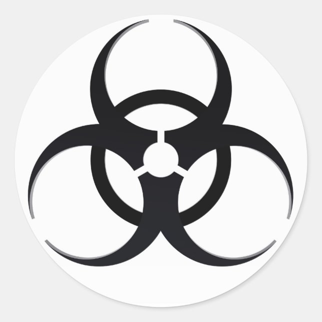 Pegatina Redonda Signo de peligro biológico (Anverso)