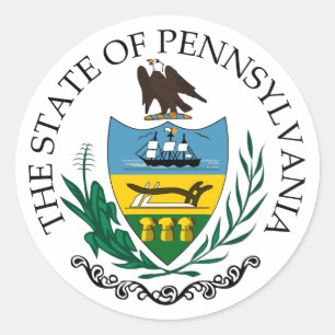 Pegatina Redonda Signo de Pennsylvania
