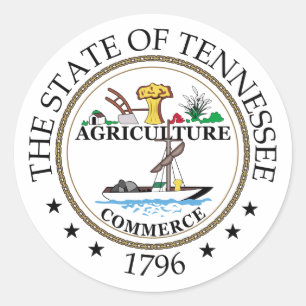 Pegatina Redonda Signo de Tennessee