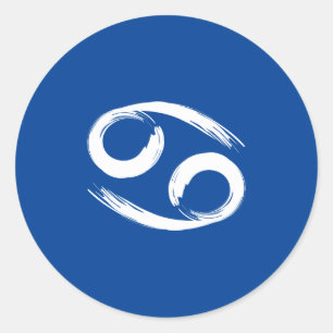 Pegatina Redonda Signo del zodiaco CÁNCER Verano Junio Julio Astrol