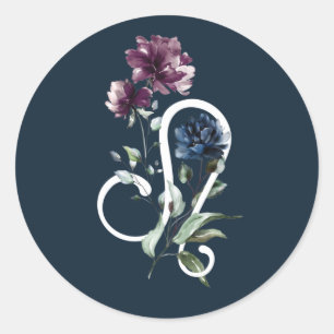 Pegatina Redonda Signo estrella Leo Zodiac