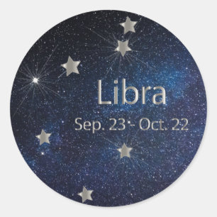 Pegatina Redonda Signo estrella libio - Zodiaco