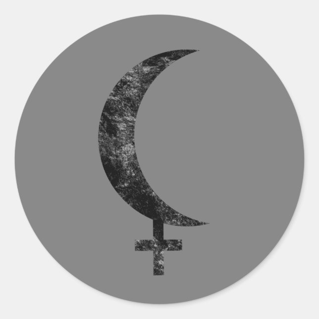 Pegatina Redonda Signo Lilith de Luna Negra Astrología Esotérica (Anverso)
