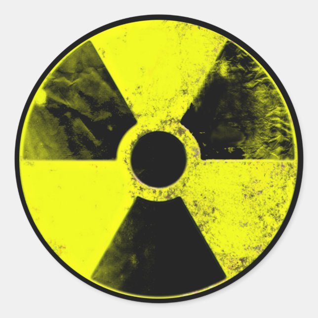 Pegatina Redonda signo nuclear (Anverso)