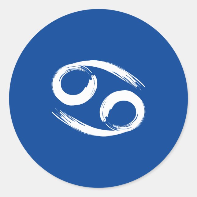 Pegatina Redonda Signo Zodiacal CÁNCER Verano Junio Julio Astrologí (Anverso)