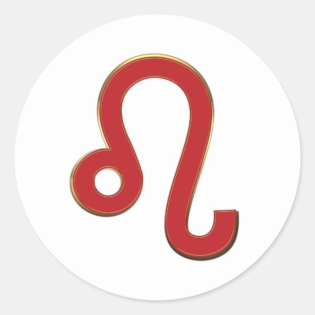 Pegatina Redonda Signo zodiacal LEO julio agosto Astrología Cumplea (Anverso)