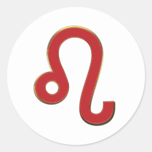 Pegatina Redonda Signo zodiacal LEO Julio Agosto Astrología Cumplea