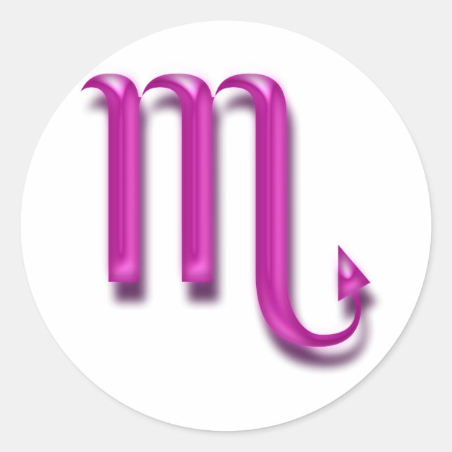 Pegatina Redonda Signo zodiaco Escorpio (Anverso)