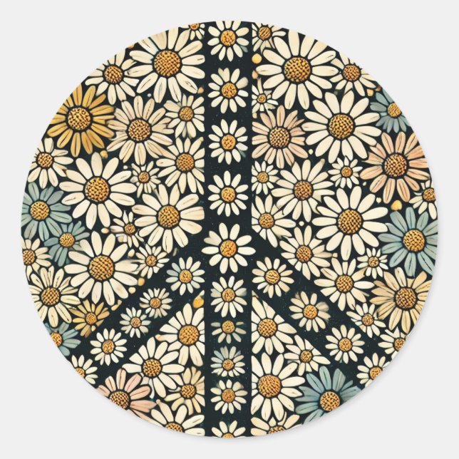 Pegatina Redonda Signos de paz (Anverso)