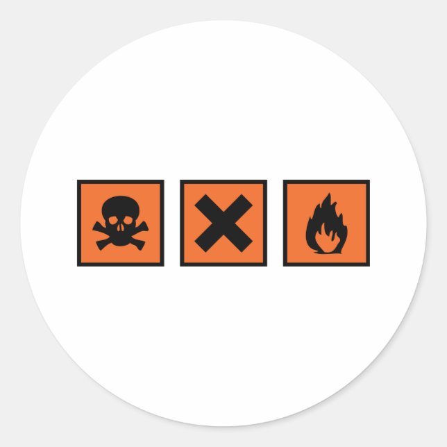 Pegatina Redonda signos de química (Anverso)