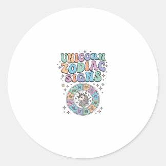 Pegatina Redonda Signos del Zodiaco de Unicornio Diseño Vectorial K