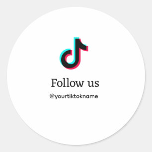 Pegatina Redonda signos tiktok nombre de usuario medios sociales ag