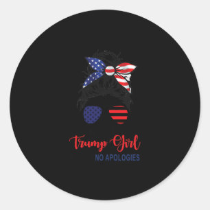 Pegatina Redonda Sigo siendo una chica de Trump sin disculpas Patri