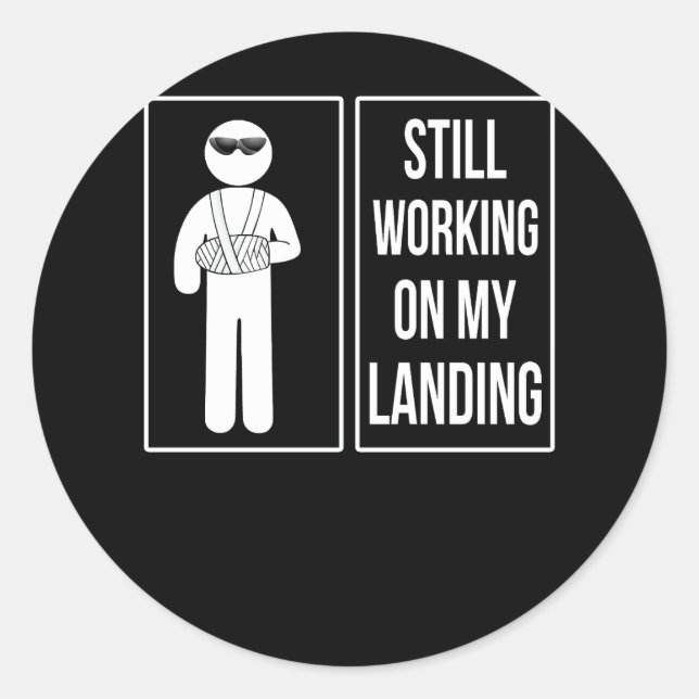 Pegatina Redonda Sigue Trabajando En Mi Desembarco De La Recuperaci (Anverso)