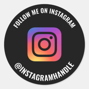 Pegatina Redonda Sígueme el logotipo de Instagram marketing en medi