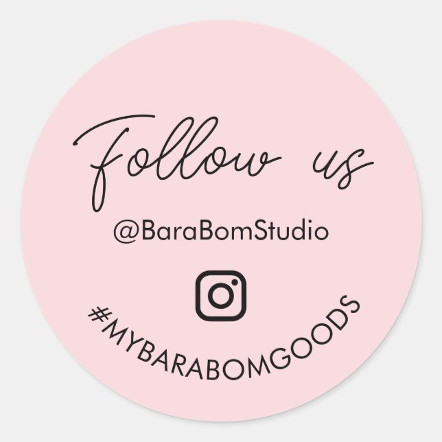 Pegatina Redonda Síguenos en Instagram Package Sticker (Anverso)