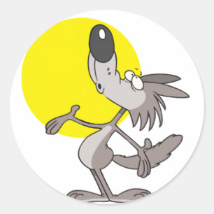 Pegatina Redonda Silbato en la luna