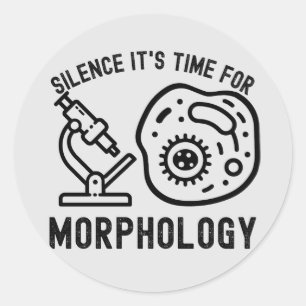 Pegatina Redonda Silencio Es hora de la morfología
