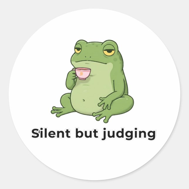 Pegatina Redonda Silencio pero judío (Anverso)