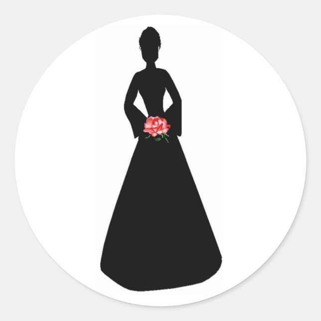 Pegatina Redonda Silhouette Bridal (Anverso)