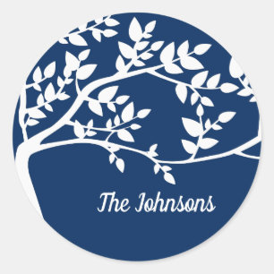 Pegatina Redonda Silhouette de árbol