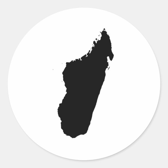 Pegatina Redonda Silhouette de Madagascar (Anverso)