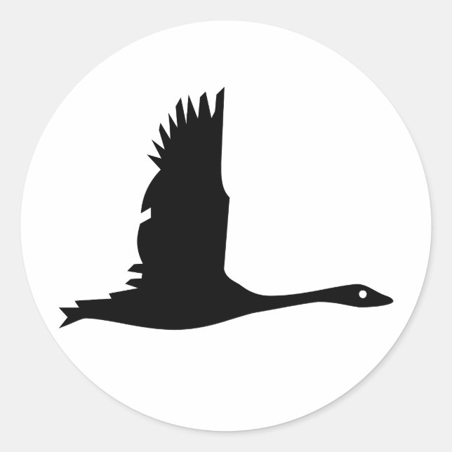 Pegatina Redonda Silhouette Flying Wild Goose - Round Sticker (Anverso)