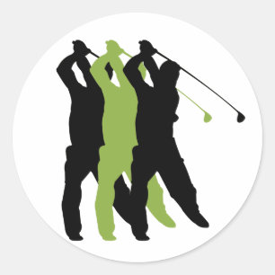Pegatina Redonda Silhouette Golf