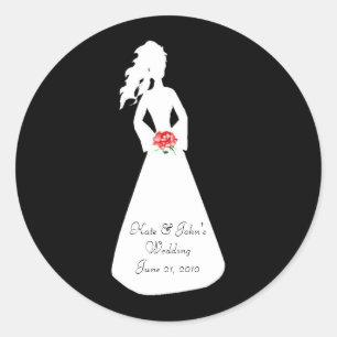 Pegatina Redonda Silhouette II Bridal