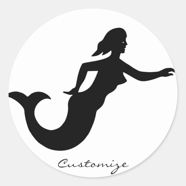 Pegatina Redonda Silhouette Mermaid Thunder_Cove (Anverso)
