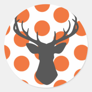 Pegatina Redonda Silhouette Stag Head