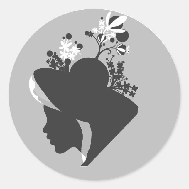 Pegatina Redonda Silhouette Sticker (Anverso)