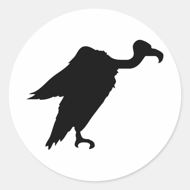 Pegatina Redonda Silhouette Vulture (Anverso)