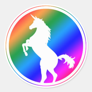 Pegatina Redonda Silhouette White de Unicorn