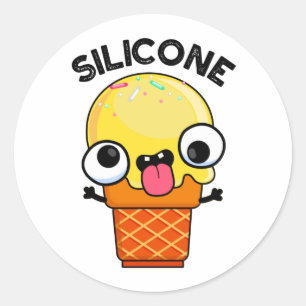 Pegatina Redonda Silicone Funny Ice Cream Cone Pun