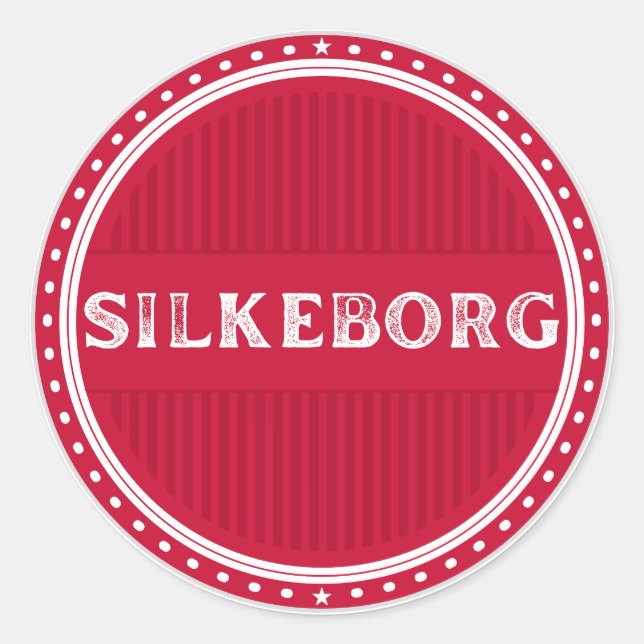Pegatina Redonda Silkeborg City Pride Emblem – Danish Identity (Anverso)