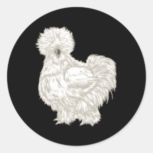 Pegatina Redonda Silkie Chicken
