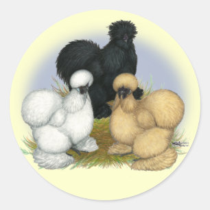 Pegatina Redonda Silkie Trio