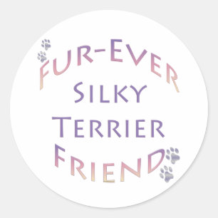 Pegatina Redonda Silky Terrier Furever Friend