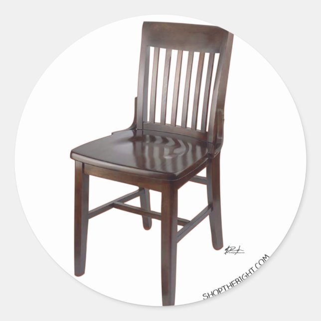 Pegatina Redonda Silla vacía (Anverso)