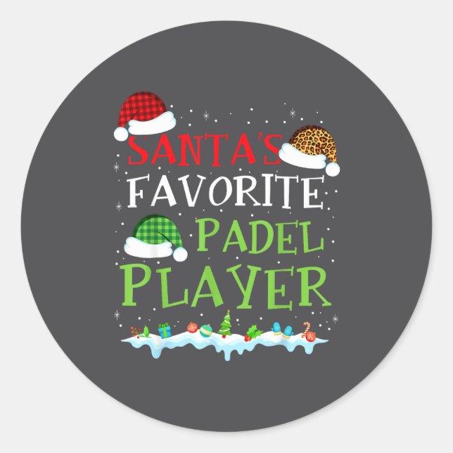 Pegatina Redonda Silly Coach Favorite s Player Padel Santa Padel Fu (Anverso)