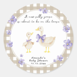Pegatina Redonda Silly Goose Baby Shower